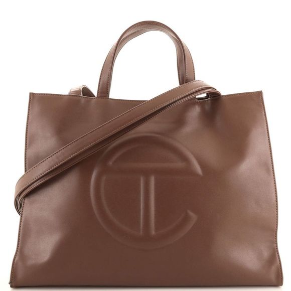 Telfar Handbags - Telfar Shopping Tote Faux Leather Medium Brown